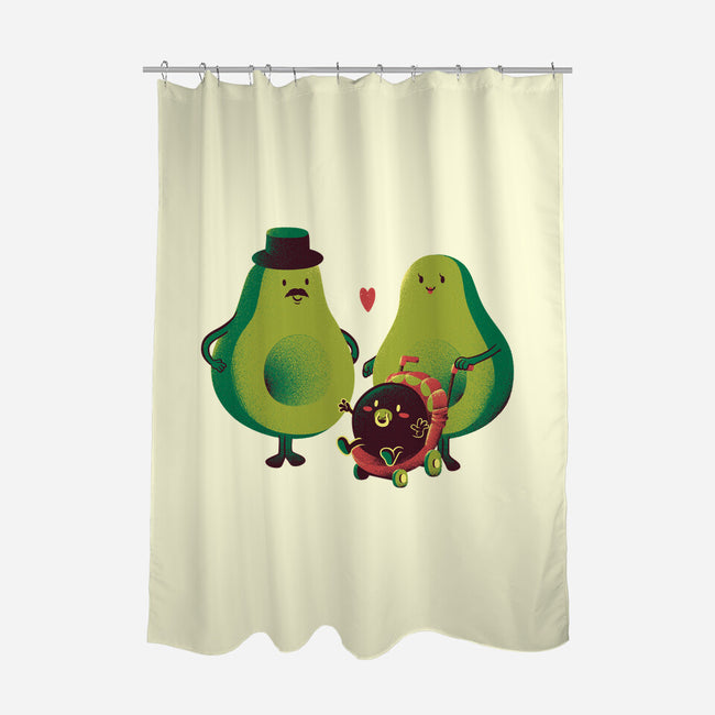 Avocado Family-none polyester shower curtain-tobefonseca