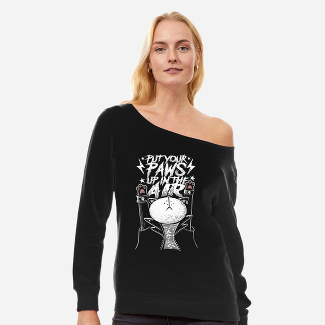 Put Your Paws Up-womens off shoulder sweatshirt-erion_designs