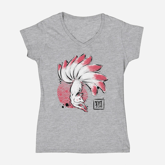 Magical Fox-womens v-neck tee-xMorfina