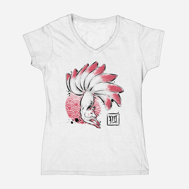 Magical Fox-womens v-neck tee-xMorfina