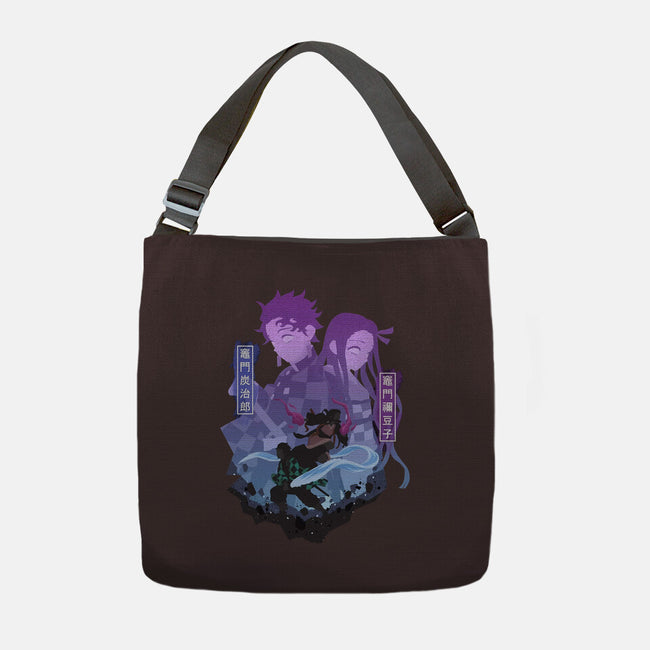 Tanjiro X Nezuko-none adjustable tote bag-SipakatauDesign