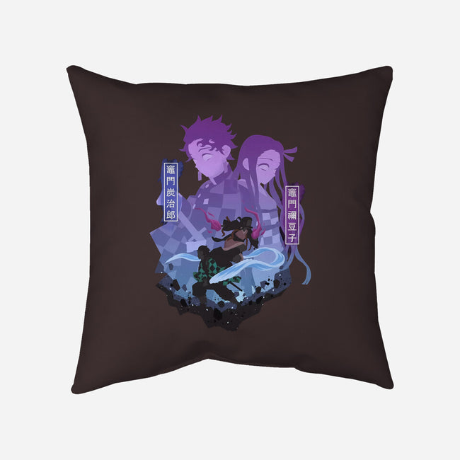 Tanjiro X Nezuko-none removable cover w insert throw pillow-SipakatauDesign