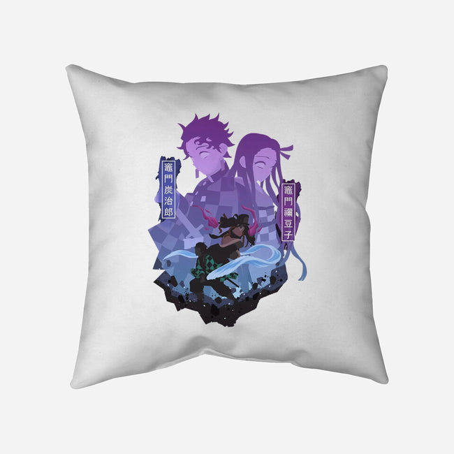 Tanjiro X Nezuko-none removable cover w insert throw pillow-SipakatauDesign