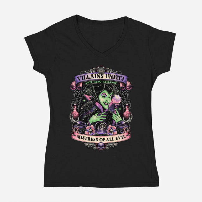 Mistress Of All Evil-womens v-neck tee-momma_gorilla