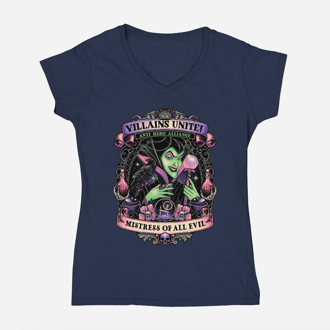 Mistress Of All Evil-womens v-neck tee-momma_gorilla