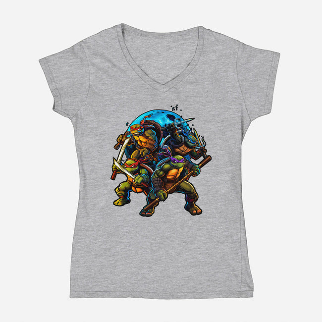 Classic Ninjas-womens v-neck tee-Art_Of_One