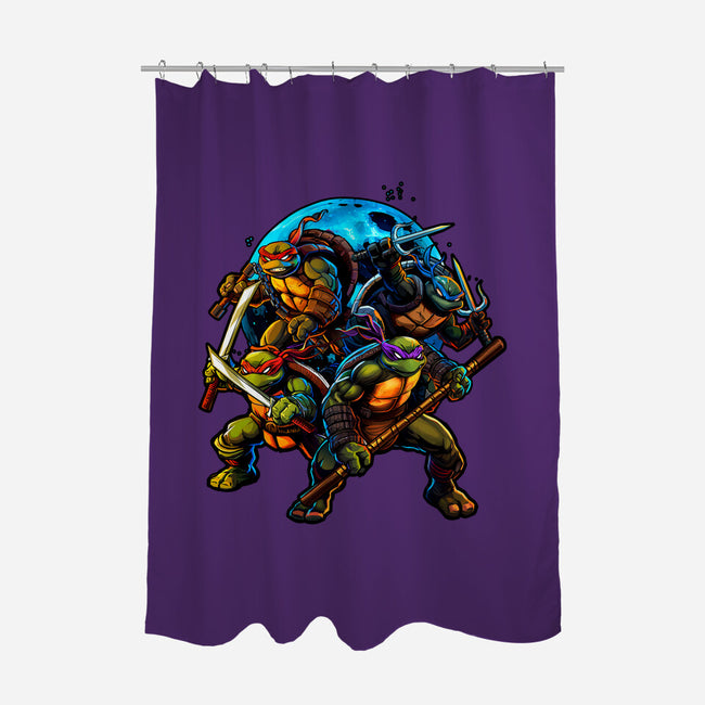 Classic Ninjas-none polyester shower curtain-Art_Of_One
