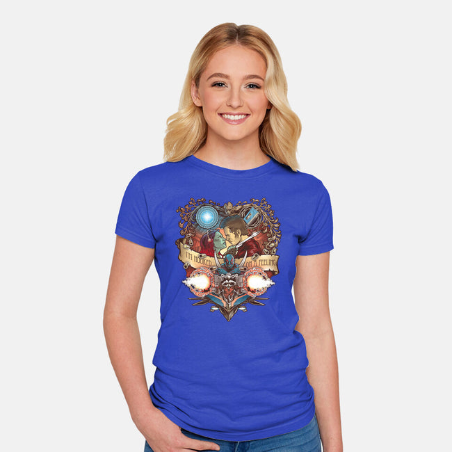 Hooked On A Feeling-womens fitted tee-Art_Of_One