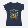Duel Between Ladies-womens v-neck tee-Diego Oliver
