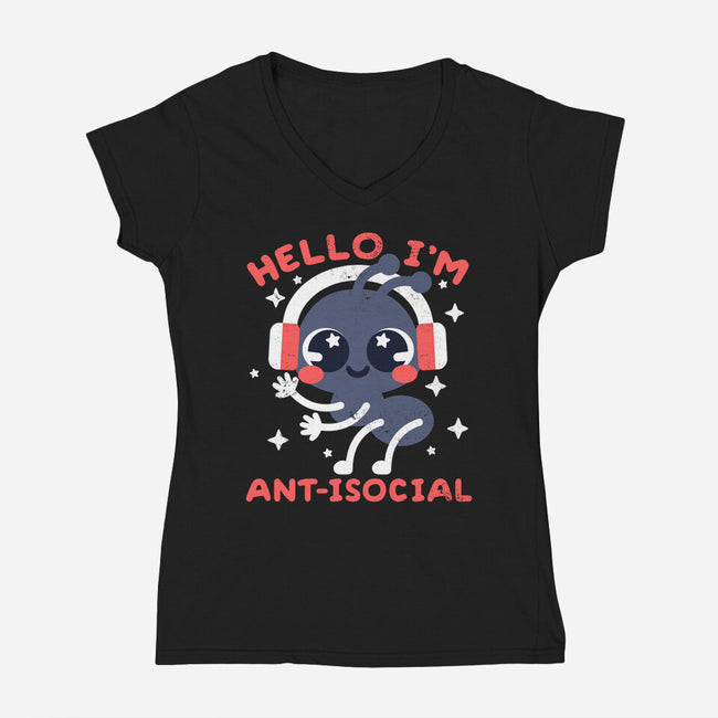 Antisocial Ant-womens v-neck tee-NemiMakeit