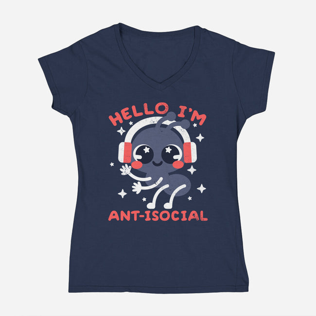 Antisocial Ant-womens v-neck tee-NemiMakeit