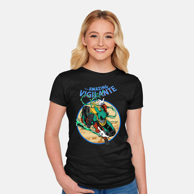 The Amazing Vigilante-womens fitted tee-joerawks