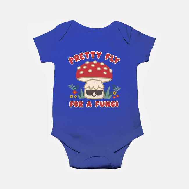 Pretty Fly For A Fungi-baby basic onesie-Weird & Punderful