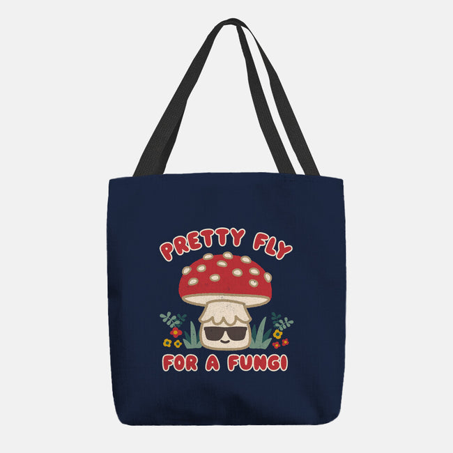 Pretty Fly For A Fungi-none basic tote bag-Weird & Punderful