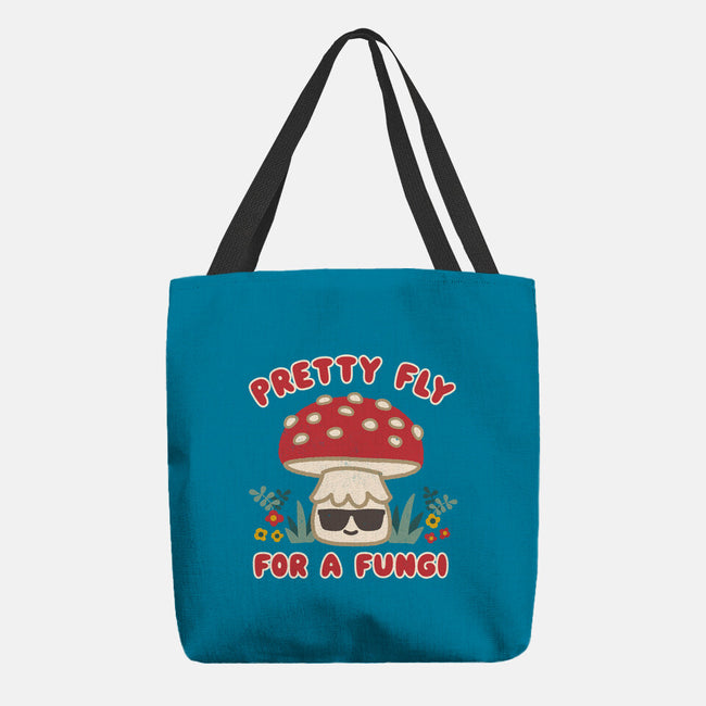 Pretty Fly For A Fungi-none basic tote bag-Weird & Punderful