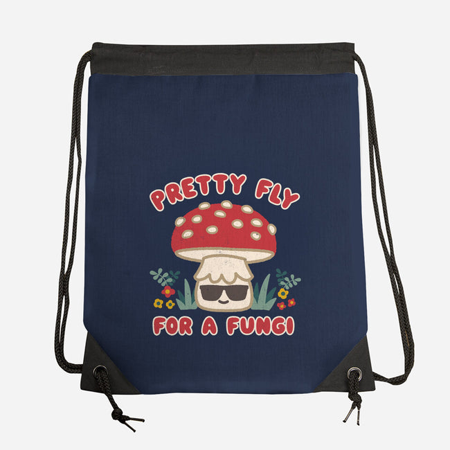 Pretty Fly For A Fungi-none drawstring bag-Weird & Punderful