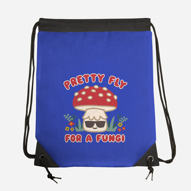 Pretty Fly For A Fungi-none drawstring bag-Weird & Punderful