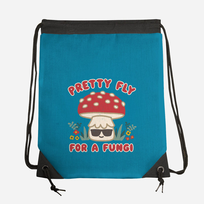 Pretty Fly For A Fungi-none drawstring bag-Weird & Punderful