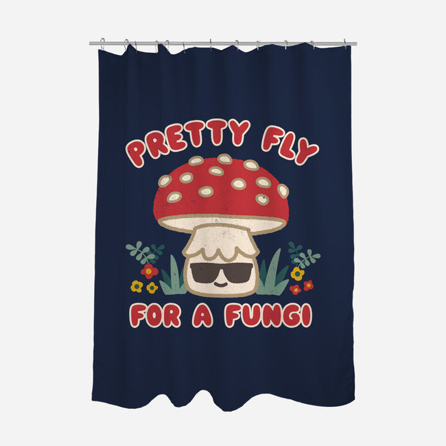 Pretty Fly For A Fungi-none polyester shower curtain-Weird & Punderful