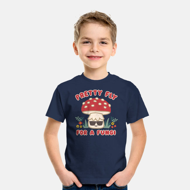 Pretty Fly For A Fungi-youth basic tee-Weird & Punderful