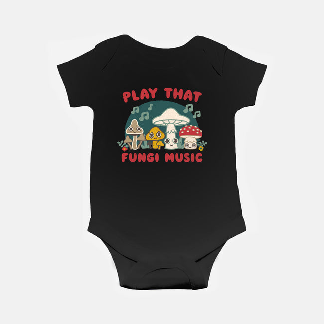 Play That Fungi Music-baby basic onesie-Weird & Punderful