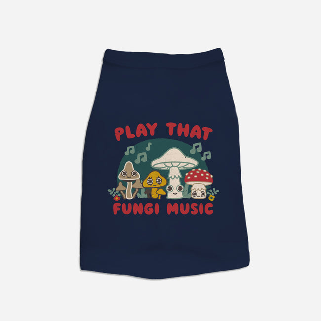 Play That Fungi Music-cat basic pet tank-Weird & Punderful