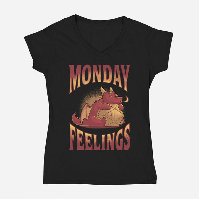 Monday Feelings-womens v-neck tee-Studio Mootant
