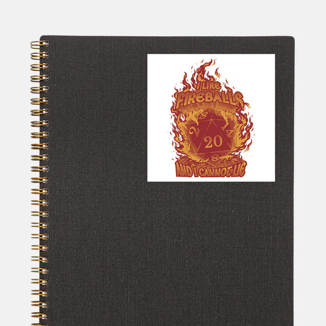 I Like Fireballs-none glossy sticker-Studio Mootant