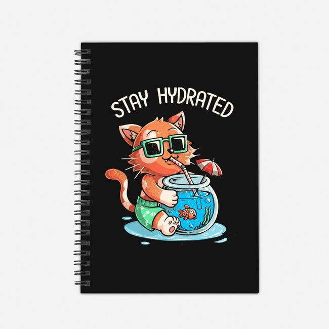 Stay Hydrated Cat-none dot grid notebook-tobefonseca