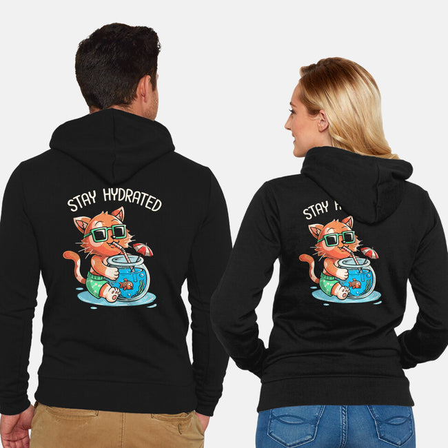 Stay Hydrated Cat-unisex zip-up sweatshirt-tobefonseca