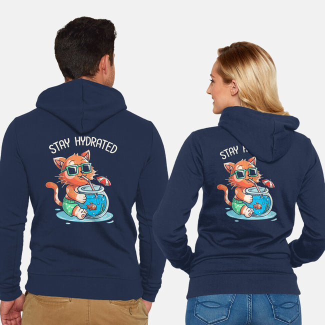 Stay Hydrated Cat-unisex zip-up sweatshirt-tobefonseca