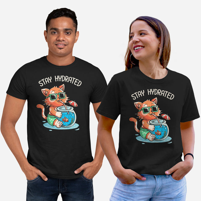 Stay Hydrated Cat-unisex basic tee-tobefonseca