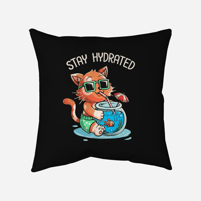 Stay Hydrated Cat-none removable cover throw pillow-tobefonseca