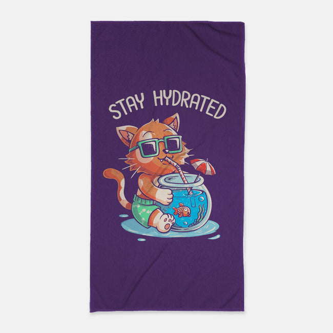 Stay Hydrated Cat-none beach towel-tobefonseca