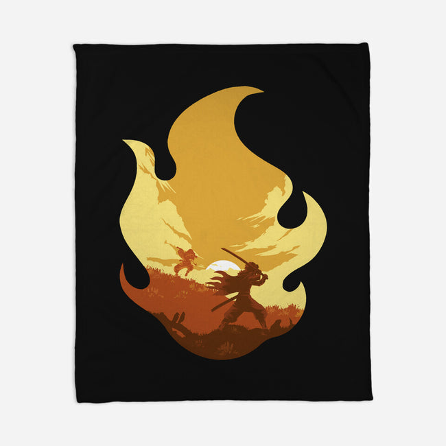 Rengoku's Flame-none fleece blanket-RamenBoy
