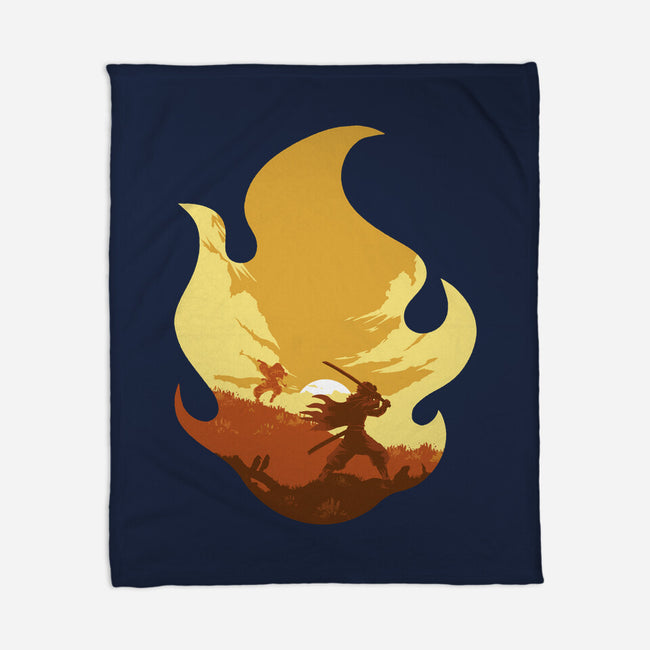Rengoku's Flame-none fleece blanket-RamenBoy