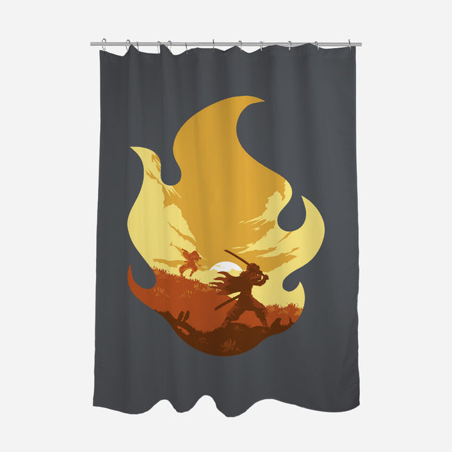 Rengoku's Flame-none polyester shower curtain-RamenBoy