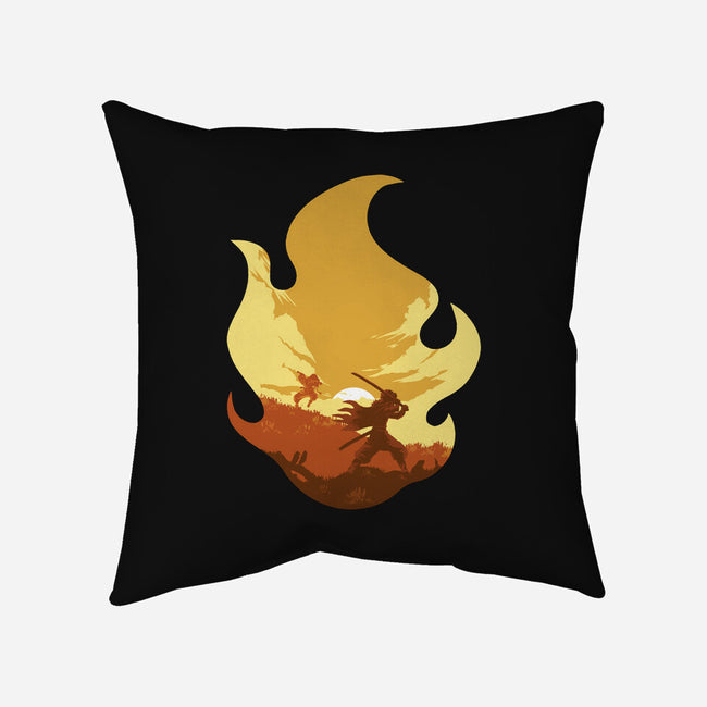 Rengoku's Flame-none removable cover w insert throw pillow-RamenBoy