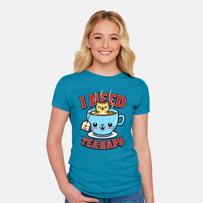 I Need Tea-rapy-womens fitted tee-Boggs Nicolas