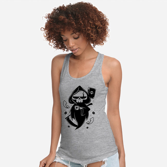 Paperwork And Coffee-womens racerback tank-Alundrart