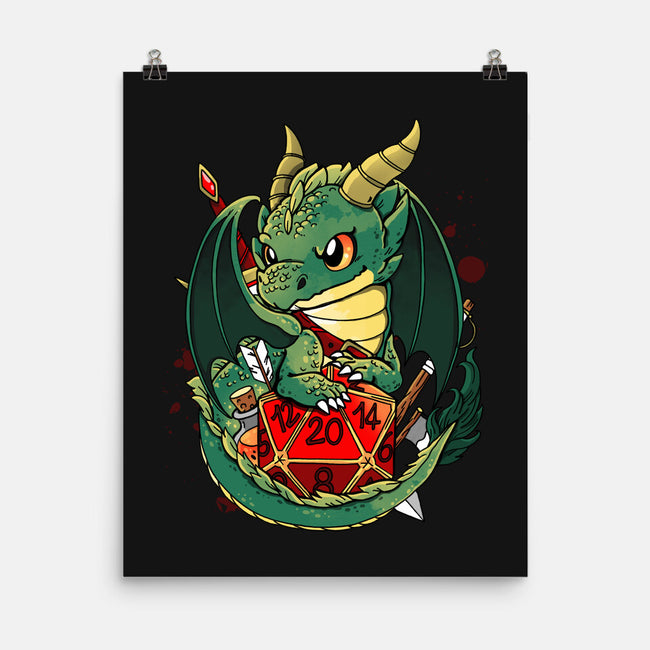 Dragon Role Dice-none matte poster-Vallina84