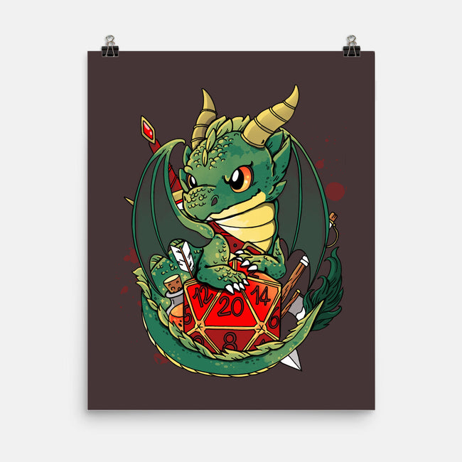 Dragon Role Dice-none matte poster-Vallina84