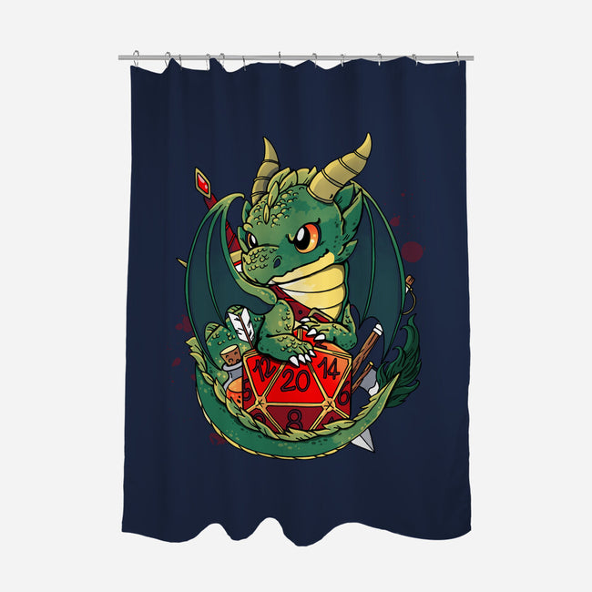 Dragon Role Dice-none polyester shower curtain-Vallina84