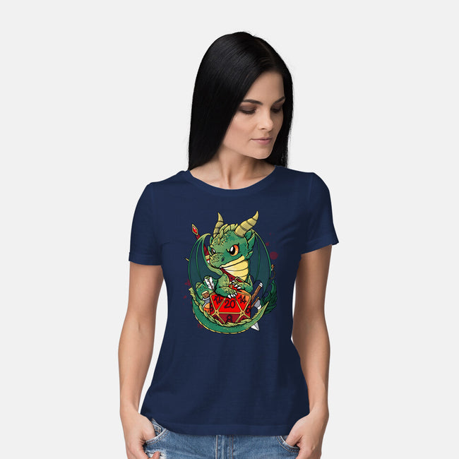 Dragon Role Dice-womens basic tee-Vallina84