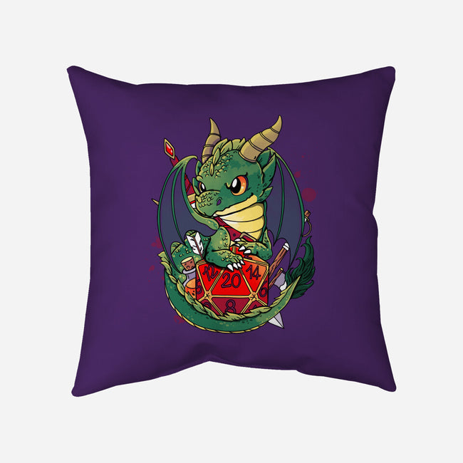 Dragon Role Dice-none removable cover w insert throw pillow-Vallina84