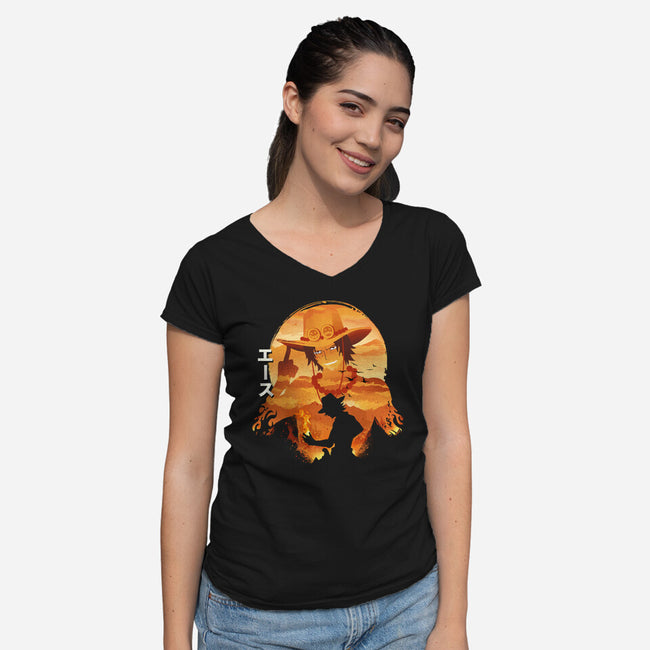 Ace Sunset-womens v-neck tee-dandingeroz