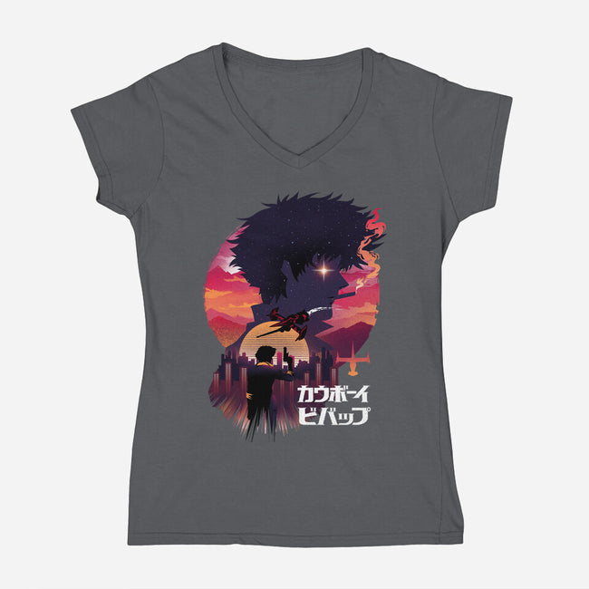 See Ya In Space-womens v-neck tee-dandingeroz