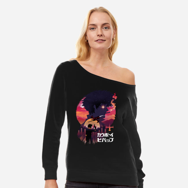 See Ya In Space-womens off shoulder sweatshirt-dandingeroz