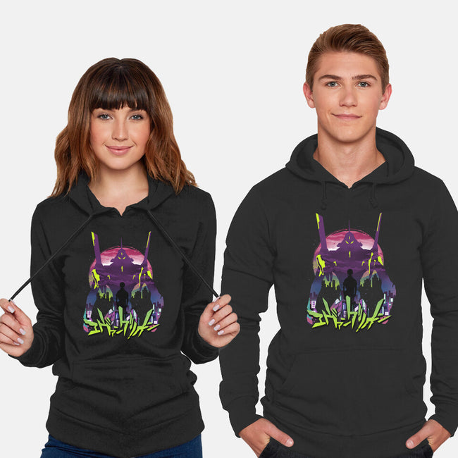 An Eva Sunset-unisex pullover sweatshirt-dandingeroz