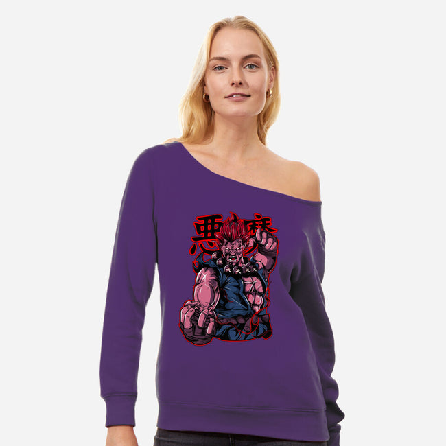 Akuma-womens off shoulder sweatshirt-Rudy